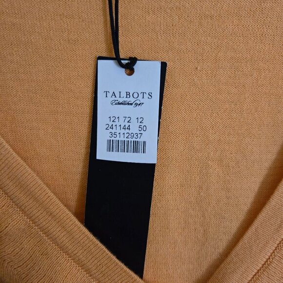 Talbots NWT Pima Cotton Ruffle V-Neck Cardigan Sweater Size S - Picture 3 of 5